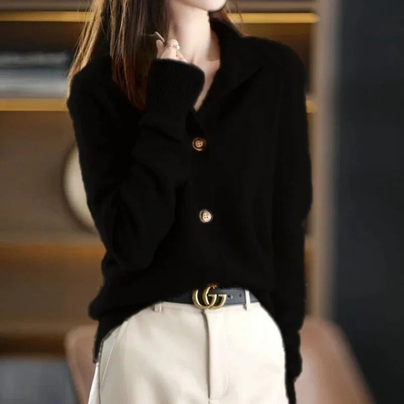 Women's Ribbed Oversized Cardigan – Relaxed Button Front Cardigan