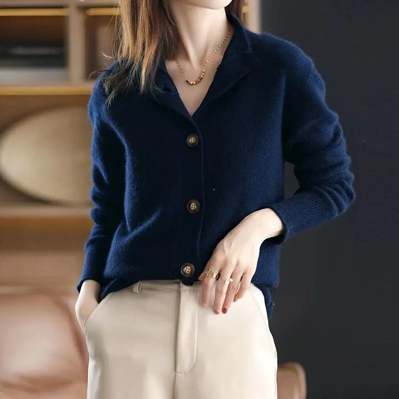 Women's Ribbed Oversized Cardigan – Relaxed Button Front Cardigan