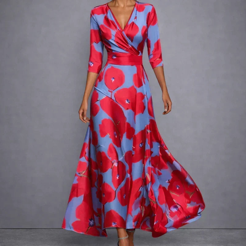 Women's Colourful Print Maxi Dress – Flowy Summer Dress
