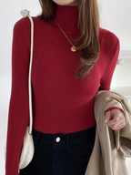 Women's Classic Roll Neck Sweater – Turtleneck Winter Knit Sweater