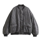 Women's Quilted Bomber Jacket – Diamond Stitch Jacket