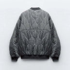 Women's Quilted Bomber Jacket – Diamond Stitch Jacket