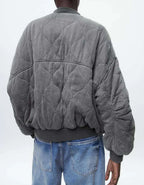 Women's Quilted Bomber Jacket – Diamond Stitch Jacket