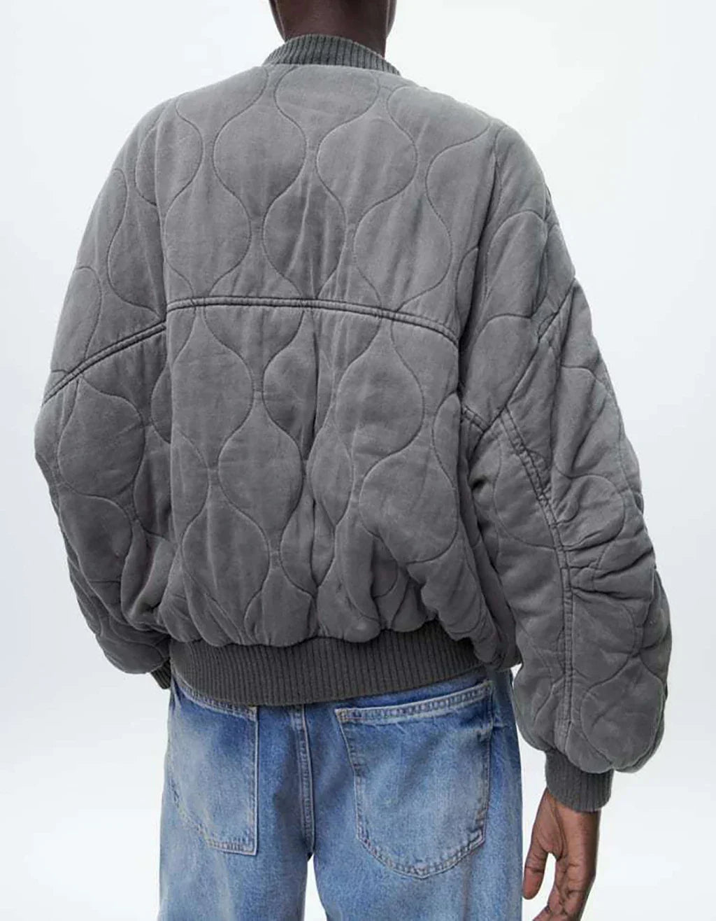 Women's Quilted Bomber Jacket – Diamond Stitch Jacket