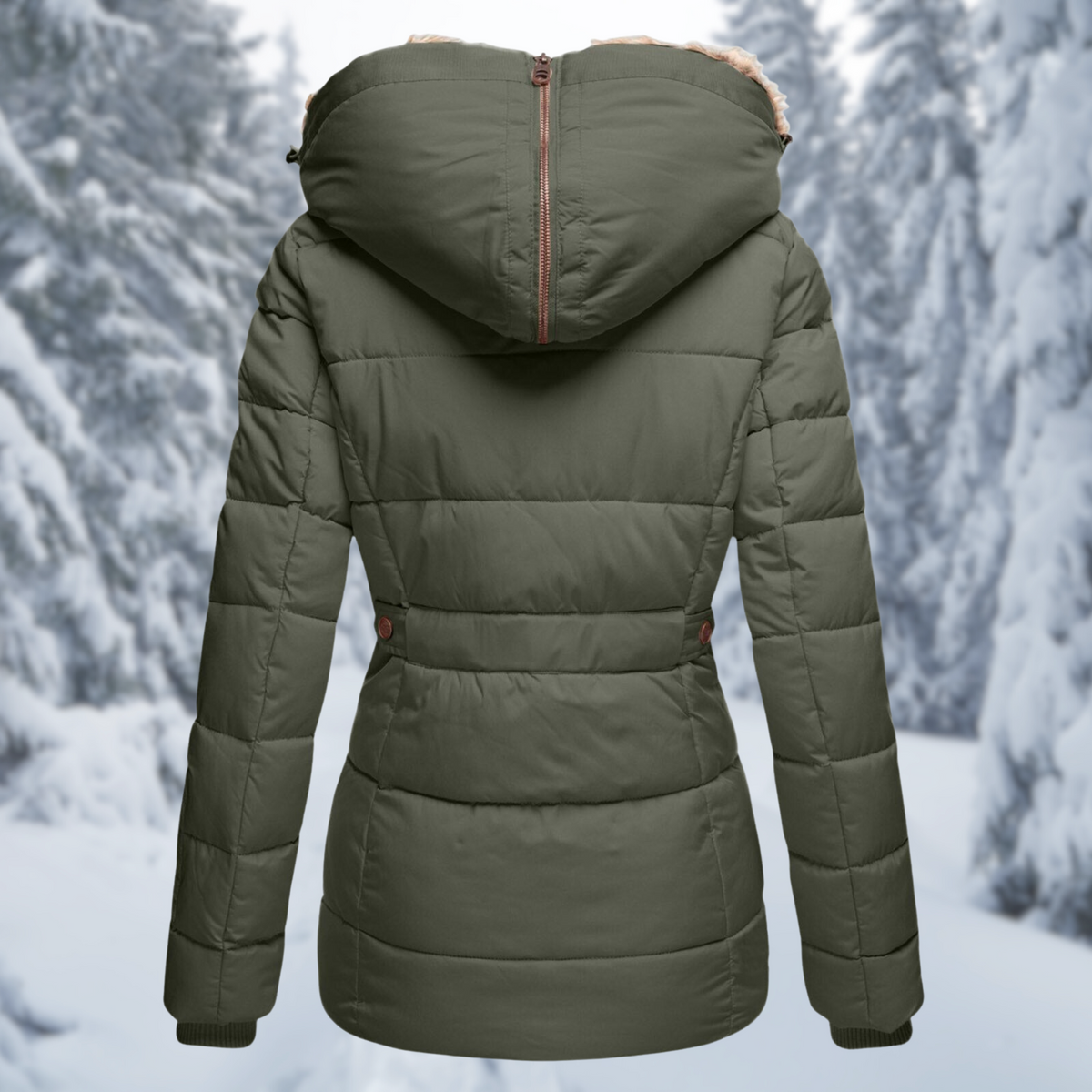 Women's Fur Hood Winter Jacket – Hooded Cold Weather Longline Coat