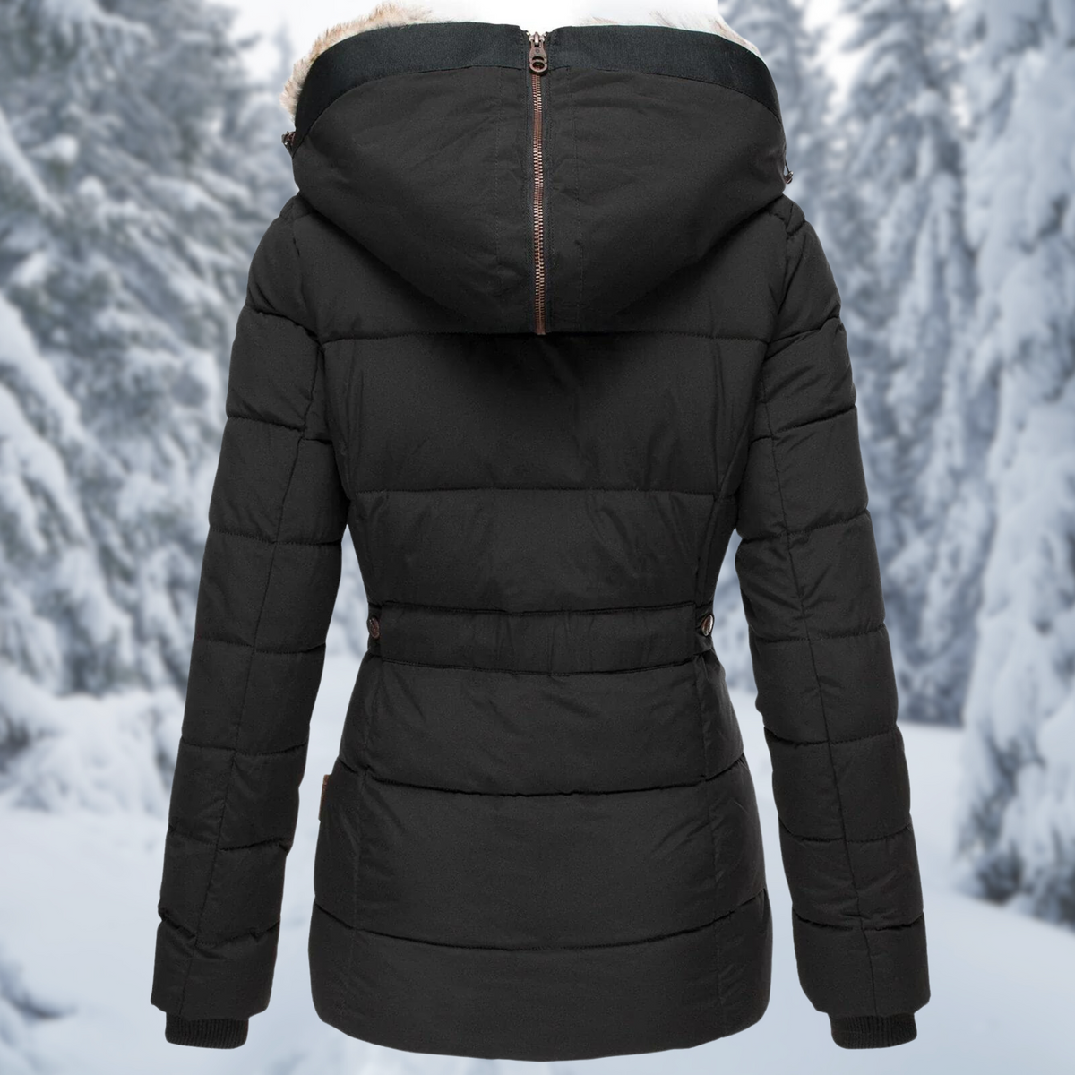 Women's Fur Hood Winter Jacket – Hooded Cold Weather Longline Coat