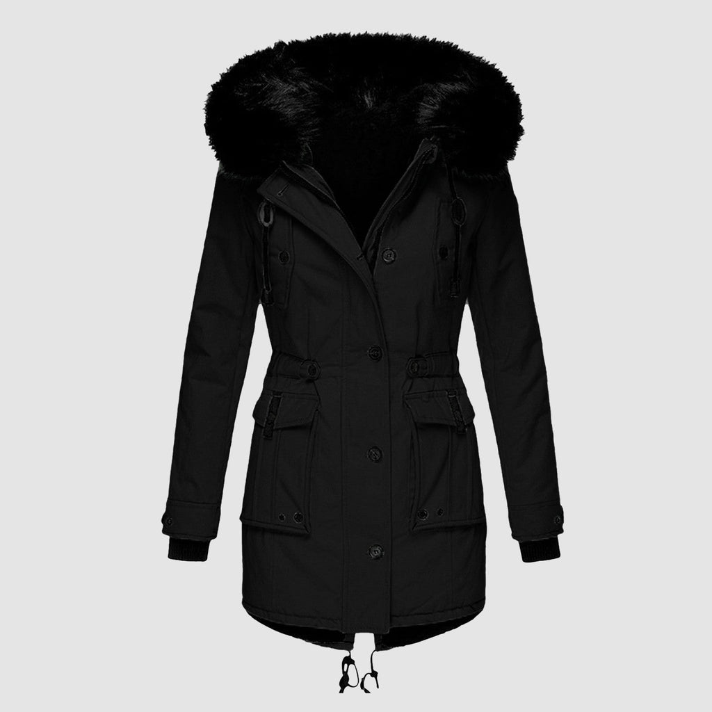 Women's Hooded Insulated Coat – Tailored Longline Cold Weather Coat