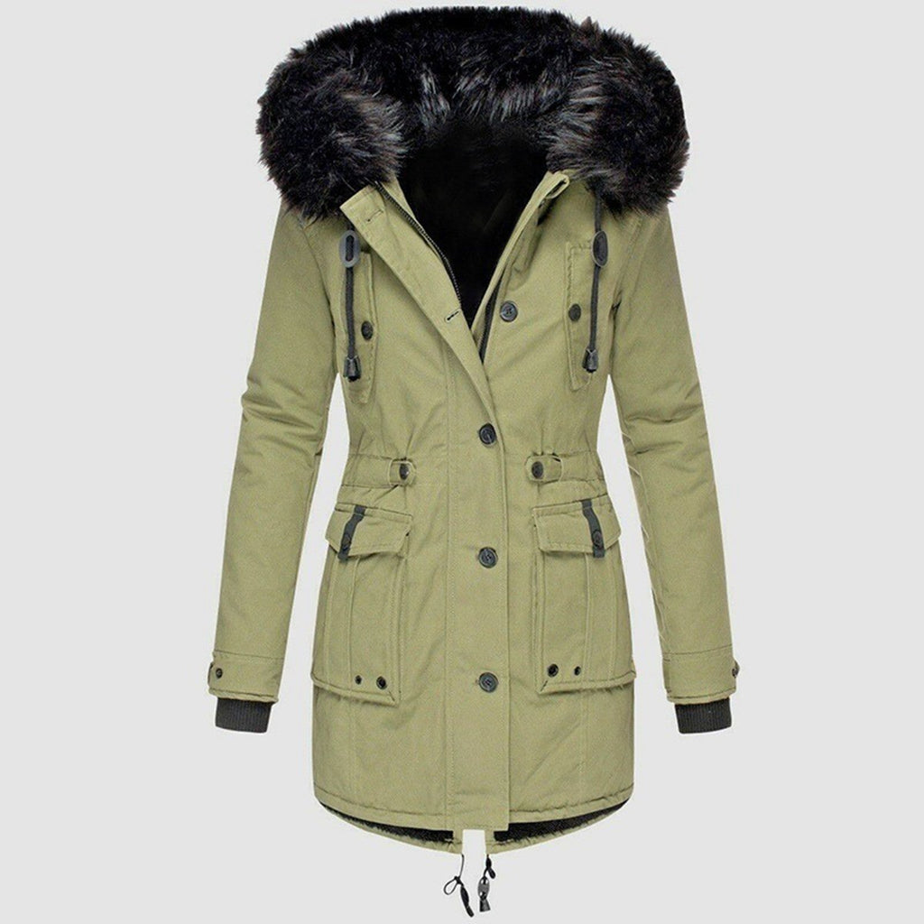 Women's Hooded Insulated Coat – Tailored Longline Cold Weather Coat