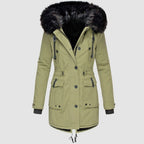Women's Hooded Insulated Coat – Tailored Longline Cold Weather Coat
