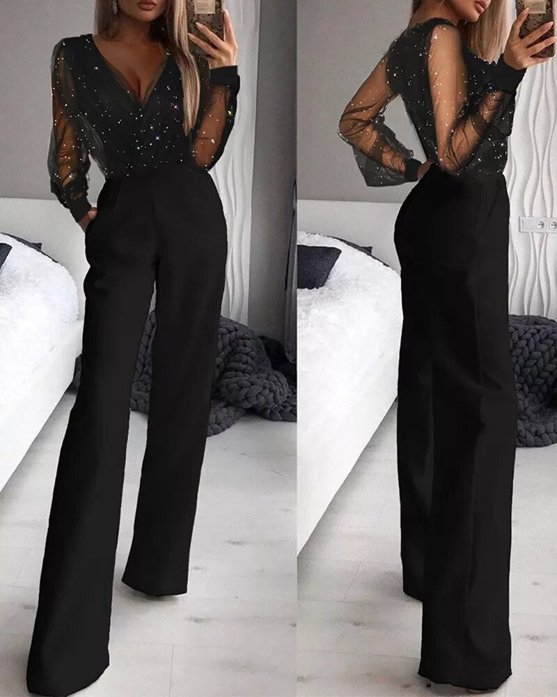 Women's Relaxed Wide Leg Jumpsuit – Casual Full Length Everyday Jumpsuit