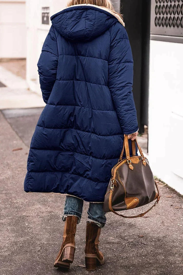 Women's Reversible Hooded Winter Coat – Longline Cold Weather Coat