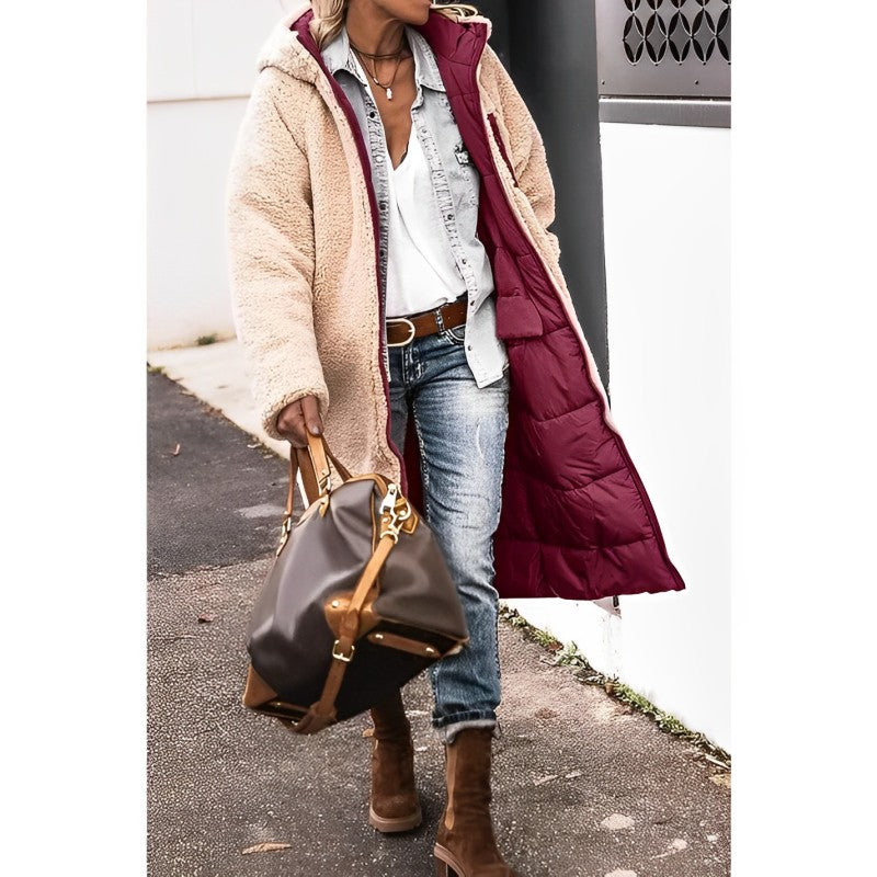 Women's Reversible Hooded Winter Coat – Longline Cold Weather Coat
