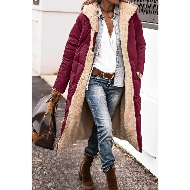 Women's Reversible Hooded Winter Coat – Longline Cold Weather Coat