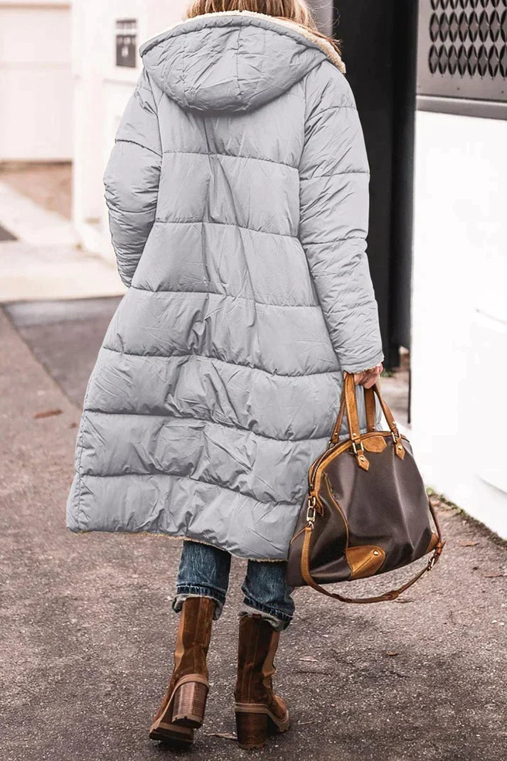 Women's Reversible Hooded Winter Coat – Longline Cold Weather Coat