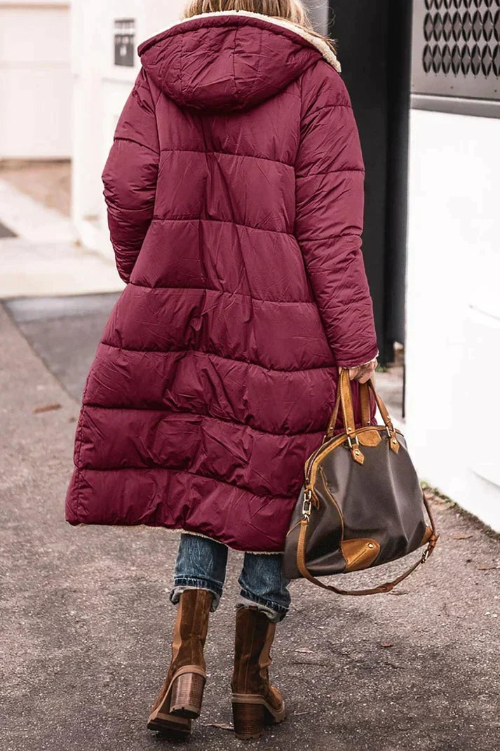 Women's Reversible Hooded Winter Coat – Longline Cold Weather Coat