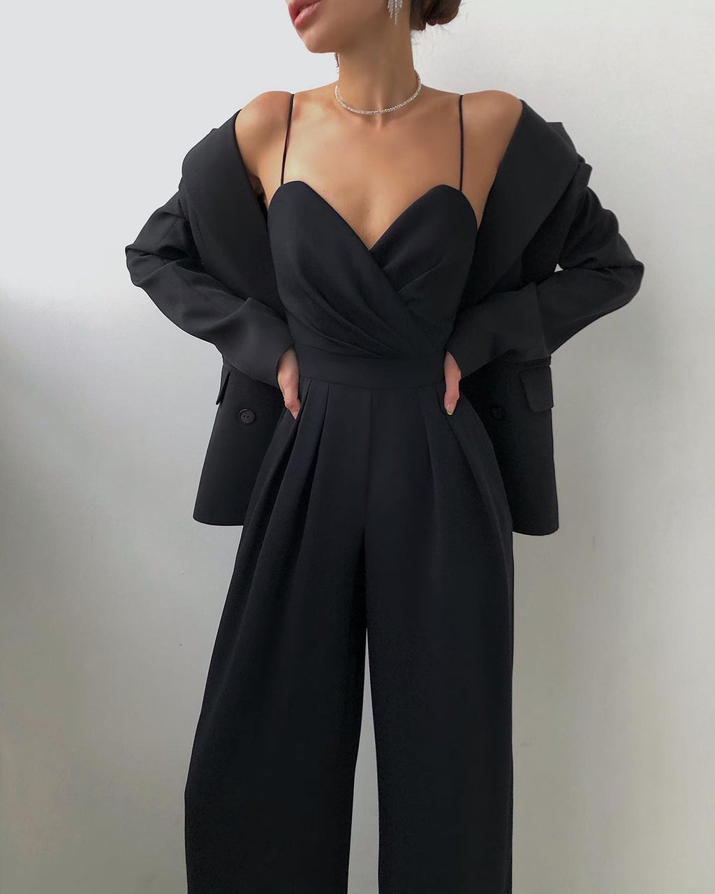Women's Flowy Wide Leg Jumpsuit – Sleeveless Formal Occasion Jumpsuit