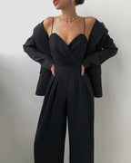 Women's Flowy Wide Leg Jumpsuit – Sleeveless Formal Occasion Jumpsuit