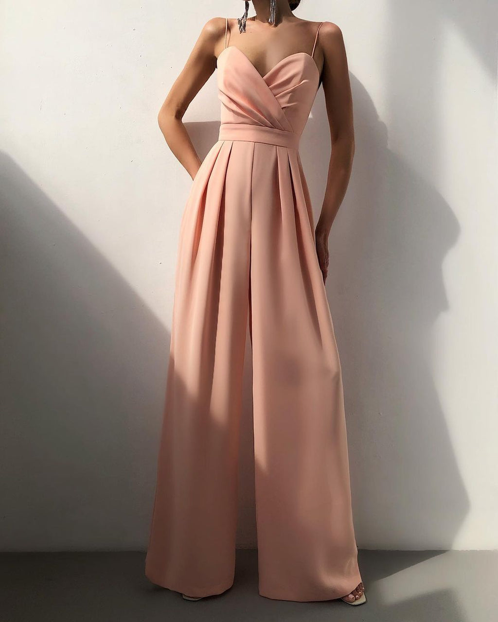 Women's Flowy Wide Leg Jumpsuit – Sleeveless Formal Occasion Jumpsuit