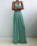 Women's Flowy Wide Leg Jumpsuit – Sleeveless Formal Occasion Jumpsuit