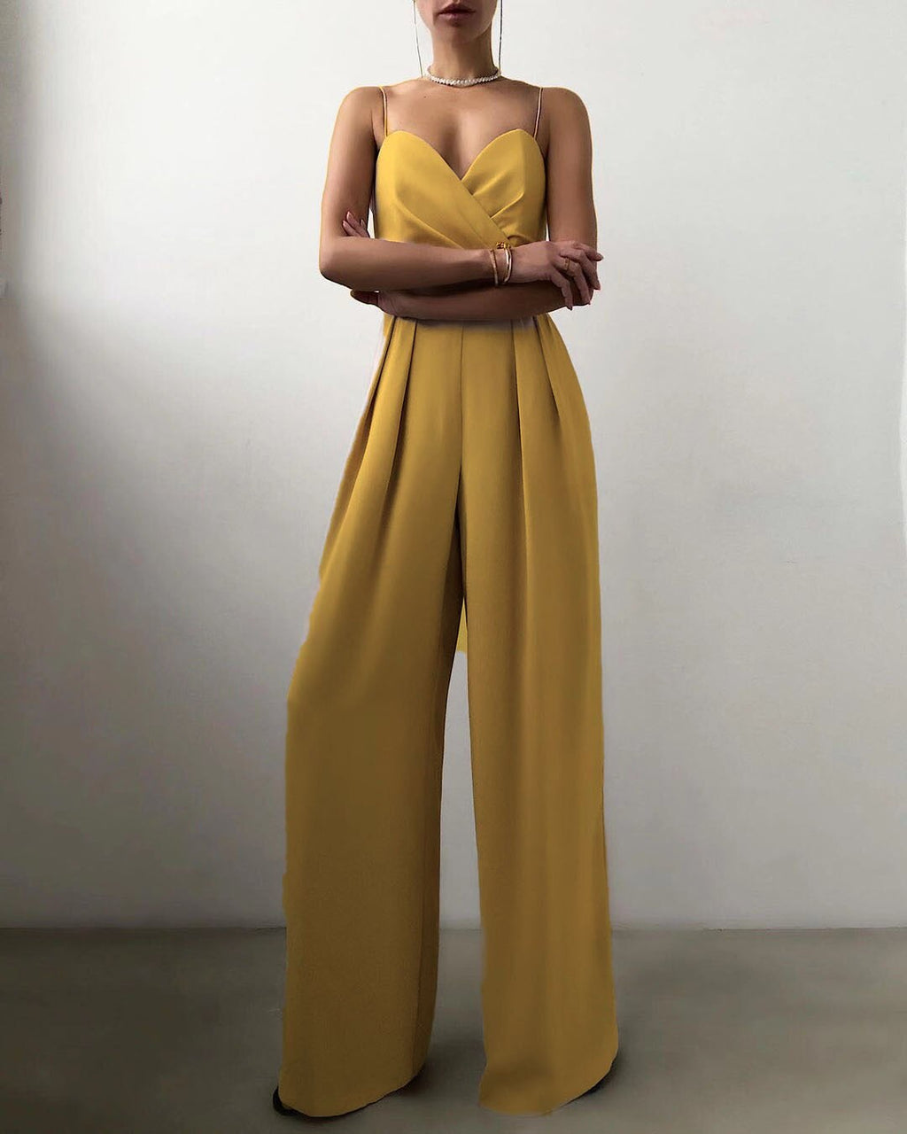 Women's Flowy Wide Leg Jumpsuit – Sleeveless Formal Occasion Jumpsuit