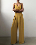 Women's Flowy Wide Leg Jumpsuit – Sleeveless Formal Occasion Jumpsuit