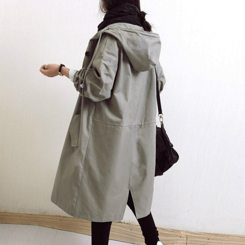 Alanah | Hooded Long Trench Coat