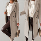 Women's Relaxed Long Coat – Classic Button Front Overcoat