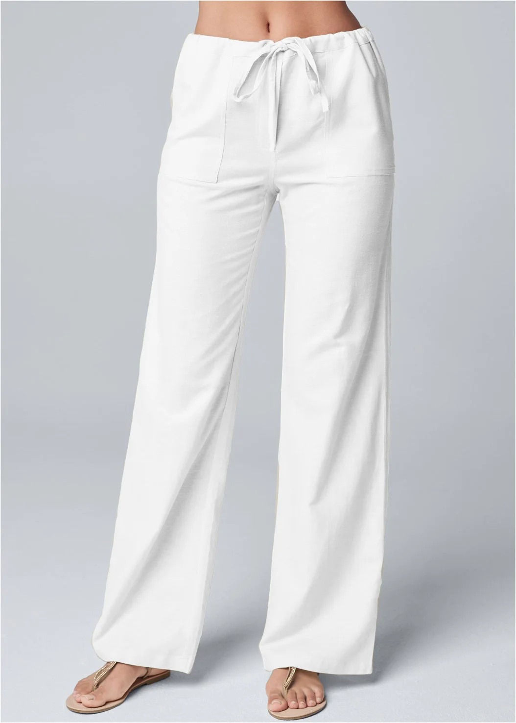 Women's Relaxed Ankle Pants – Drawstring Waist Tapered Casual Trousers