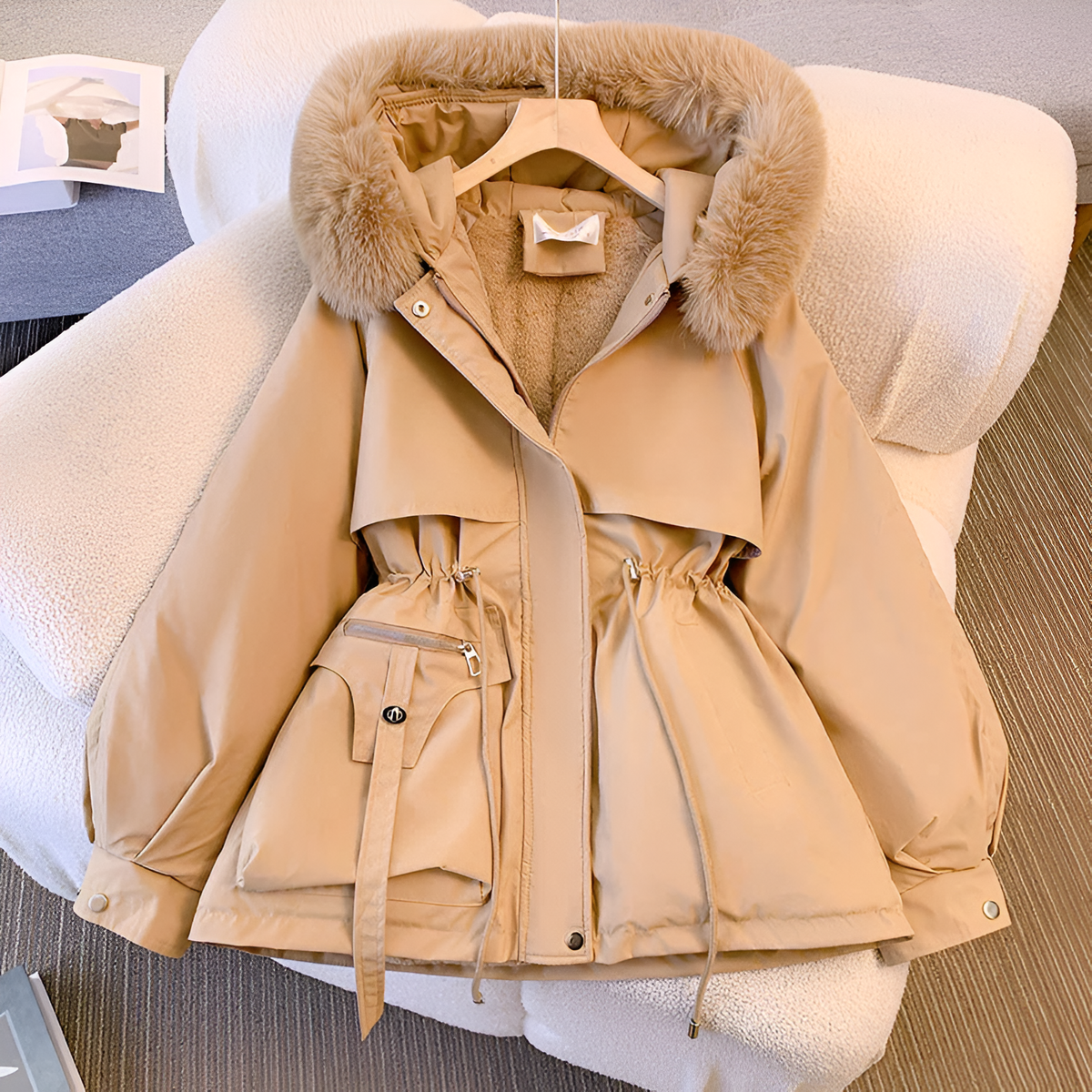 Women's Insulated Longline Coat – Hooded Cold Weather Winter Jacket
