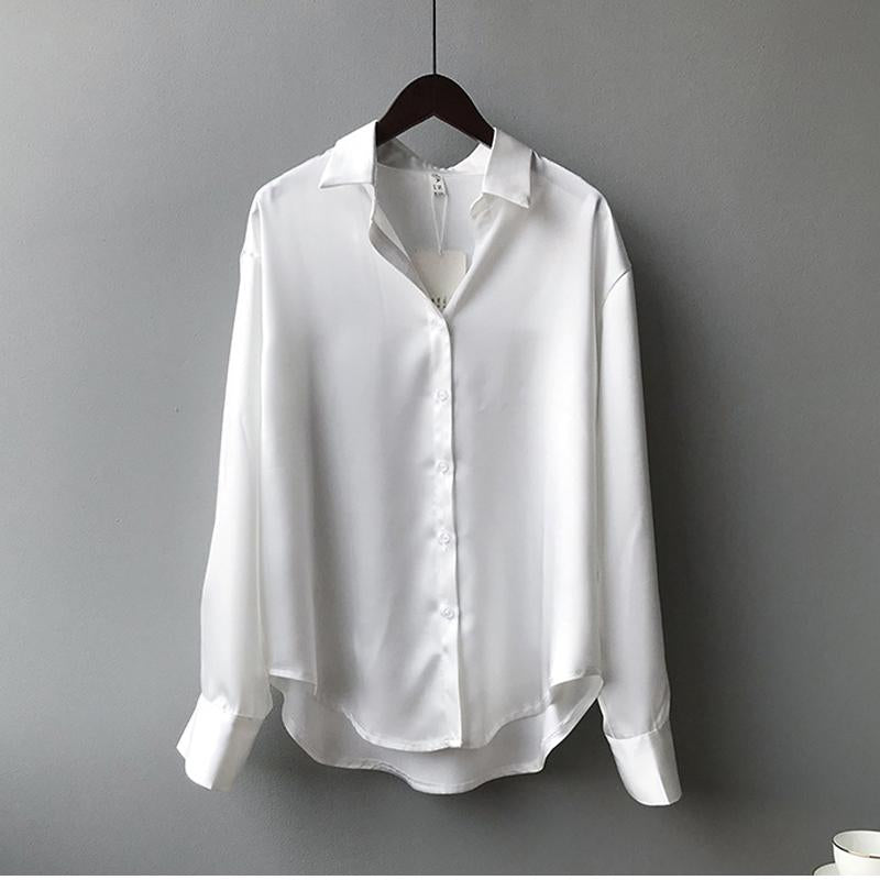 Women's Button Placket Long Sleeve Blouse – Classic Shirt Blouse
