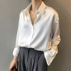 Women's Button Placket Long Sleeve Blouse – Classic Shirt Blouse