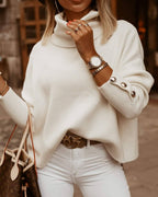 Women's Long Sleeve Turtleneck Sweater – Fitted Winter Knit Sweater
