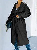 Women's Tailored Belted Trench Coat – Classic Longline Overcoat