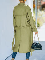 Women's Tailored Belted Trench Coat – Classic Longline Overcoat