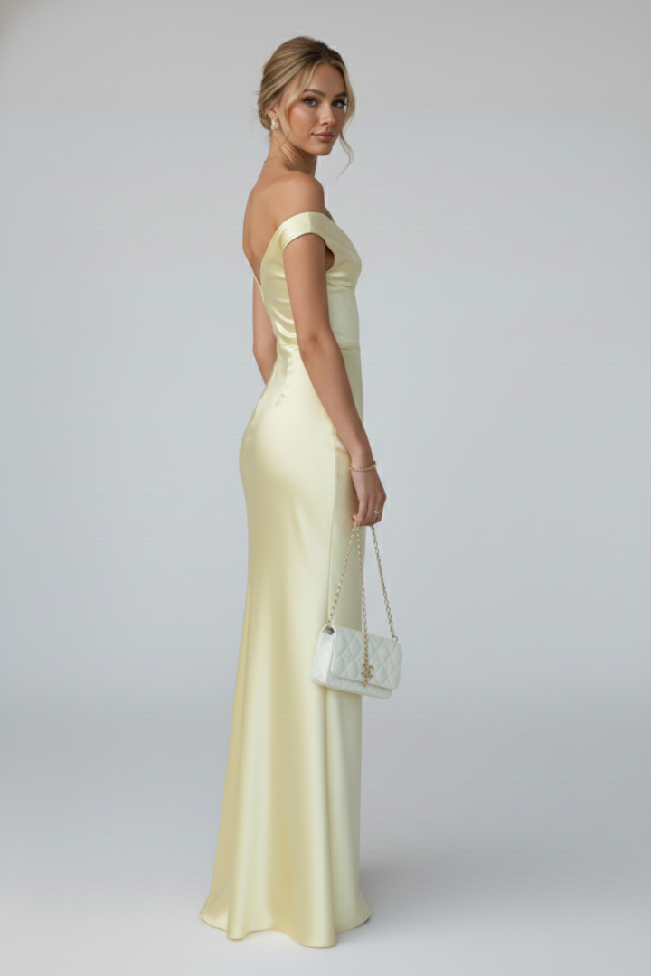 Women's Off-Shoulder Maxi Gown – Flowy Formal Evening Dress