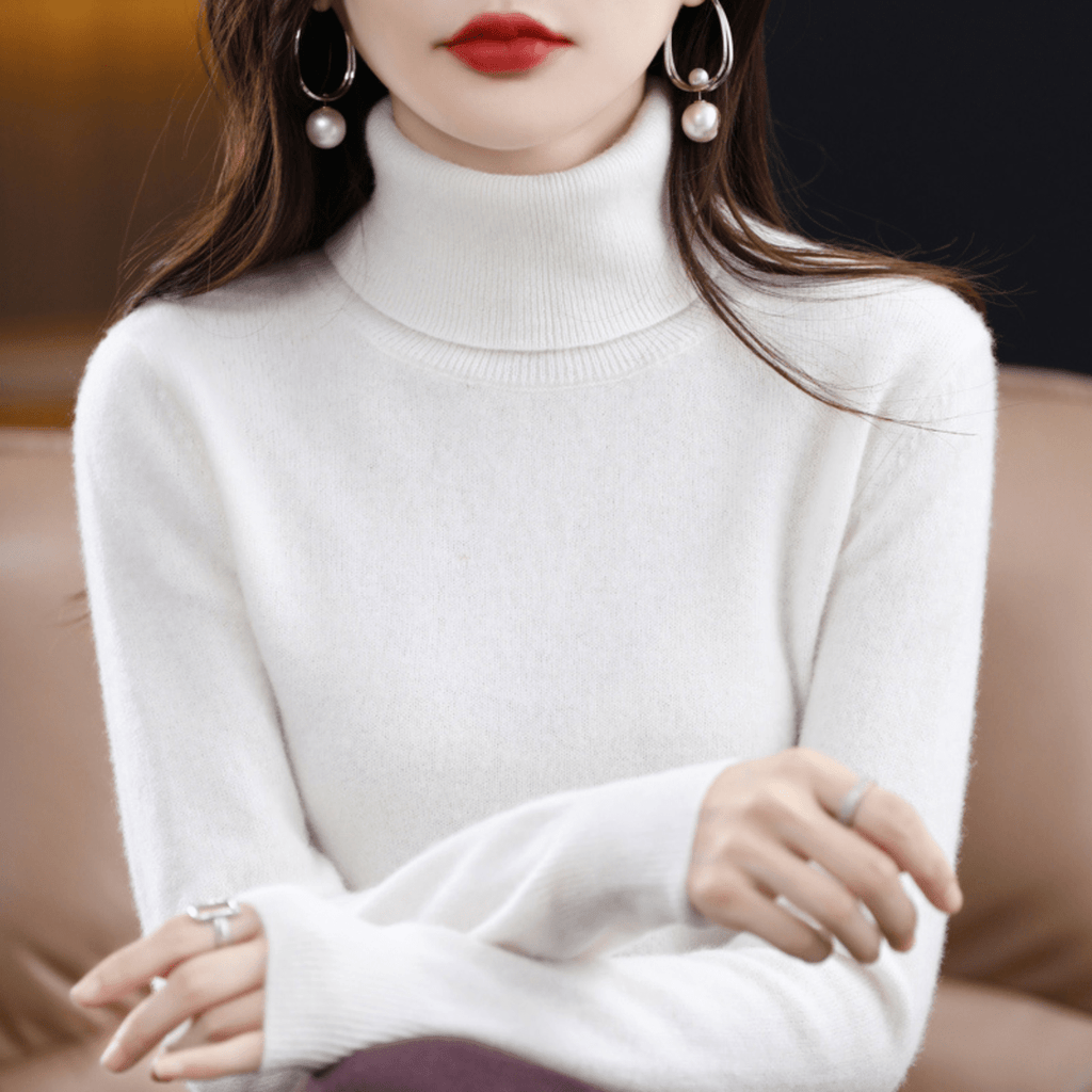 Women's Winter Turtleneck Sweater – Classic Roll Neck Knit Sweater