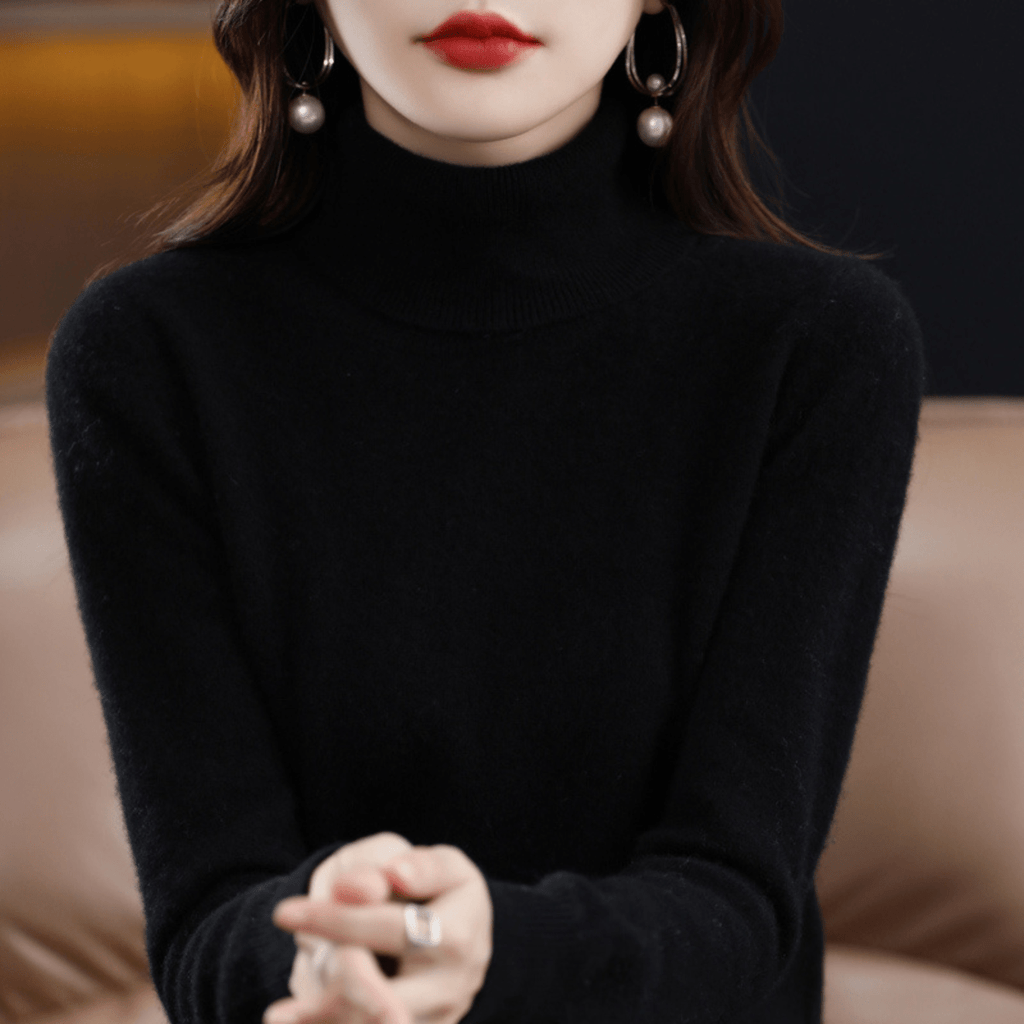 Women's Winter Turtleneck Sweater – Classic Roll Neck Knit Sweater