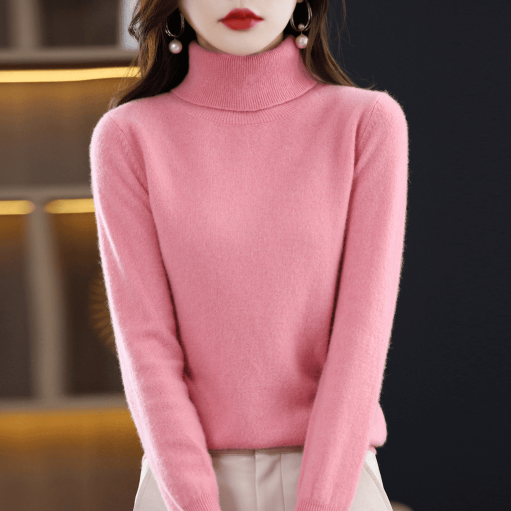 Women's Winter Turtleneck Sweater – Classic Roll Neck Knit Sweater