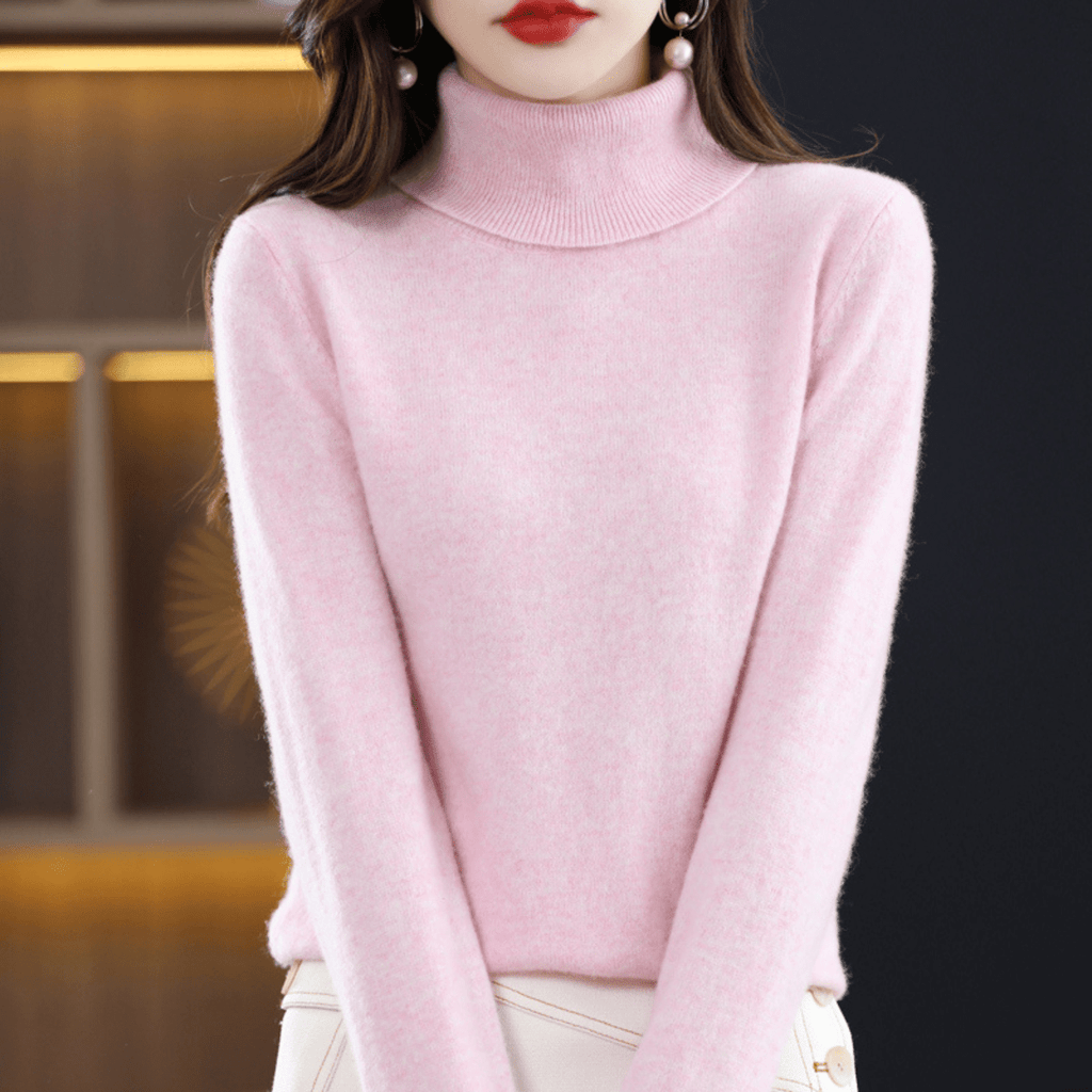 Women's Winter Turtleneck Sweater – Classic Roll Neck Knit Sweater