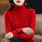 Women's Winter Turtleneck Sweater – Classic Roll Neck Knit Sweater