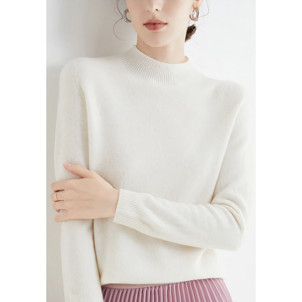 Women's Everyday Knit Sweater – Classic Relaxed Long Sleeve Sweater