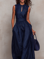 Women's High Neck Wide Leg Jumpsuit – Flowy Formal Occasion Jumpsuit