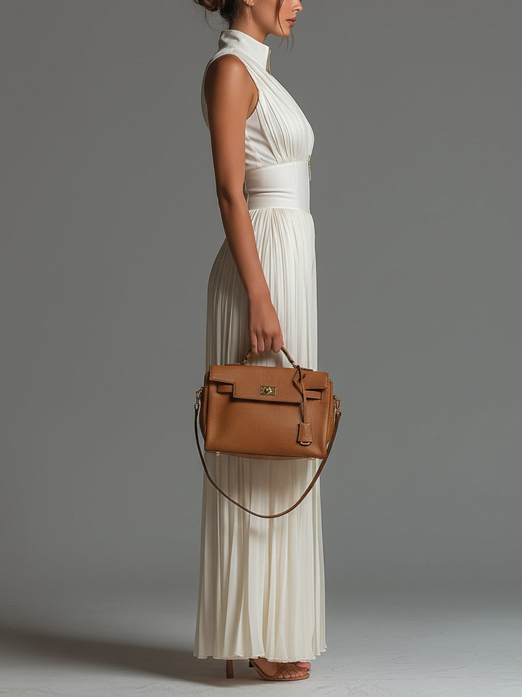 Women's Halter Wide Leg Jumpsuit – Defined Waist Evening Occasion Jumpsuit