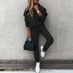 Women's Oversized Jogger Tracksuit Set – Hooded Top High Waist Pants Set