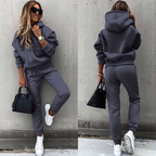 Women's Oversized Jogger Tracksuit Set – Hooded Top High Waist Pants Set
