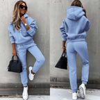 Women's Oversized Jogger Tracksuit Set – Hooded Top High Waist Pants Set
