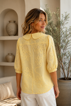 Women's Crew Neck Floral Blouse – Flowy Statement Print Blouse