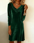 Women's Off-Shoulder Draped Maxi Dress – Flowy Formal Evening Gown