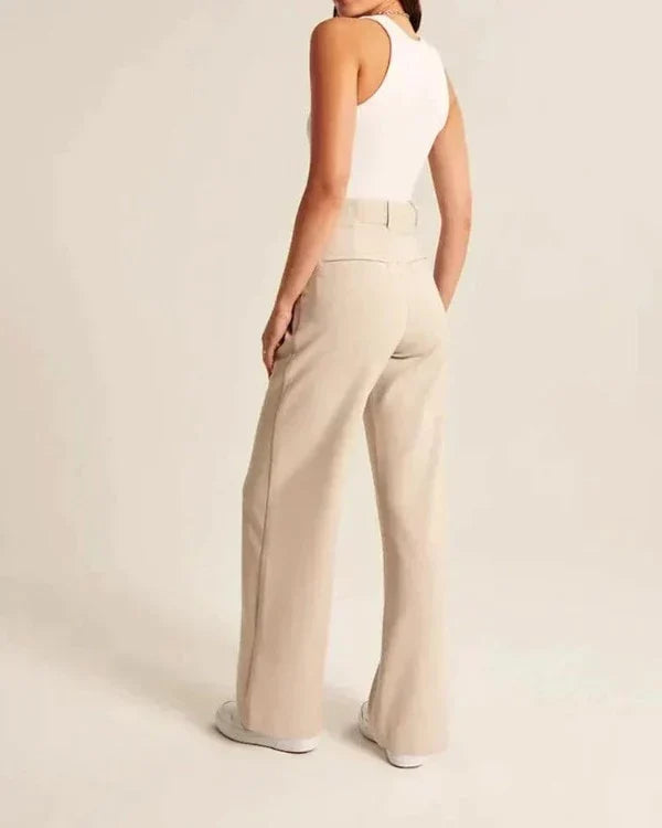 Women's Flowy Wide Leg Dress Pants – High Waist Tailored Trousers