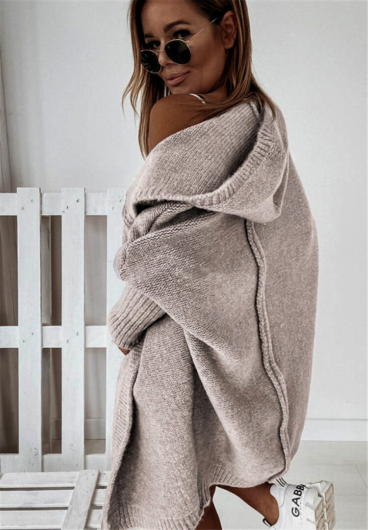 Women's Oversized Longline Cardigan – Relaxed Sleeve Knit Cardigan